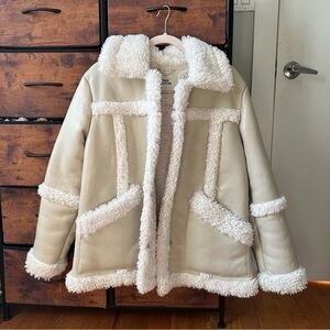 Faux fur leather urban outfitters jacket